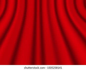 Vector illustration. Red curtains background.