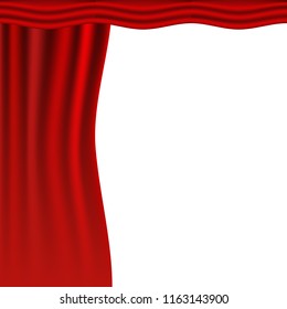 Vector illustration. Red curtains. Scenes on white background