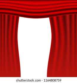 Vector illustration. Red curtains. Scenes on white background