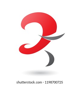 Vector Illustration of Red Curvy Fun Letter Z isolated on a White Background