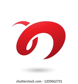 Vector Illustration of Red Curvy Fun Letter N isolated on a White Background