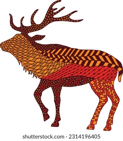 Vector illustration of red deer