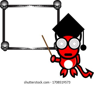 ilustración vectorial de la enseñanza de un demonio rojo