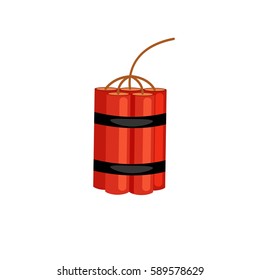 vector illustration of   Red Detonate Dynamite Bomb isolated on a white background