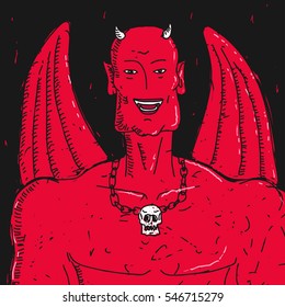 Vector Illustration Red Devil 