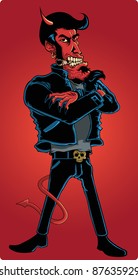 vector illustration of red devil guy