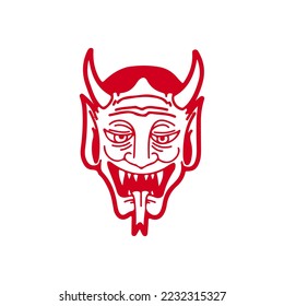vector illustration of a red devil's head