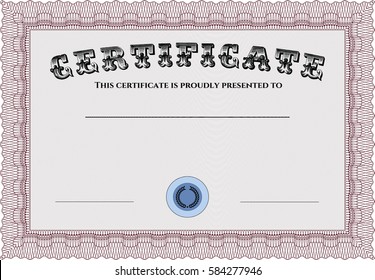 Vector Illustration of Red Diploma template
