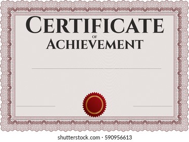 Vector illustration of Red Diploma template or certificate template in maroon color
