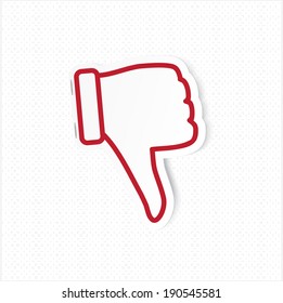 Vector illustration of a red dislike symbol
