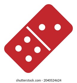 Vector illustration of a red domino flat design. Editable strokes and colors. 4000 x 4000 pixels perfect.