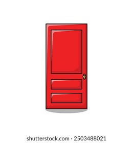 Vector illustration of red door