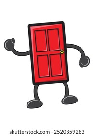 Vektorgrafik einer roten Tür, gestellt