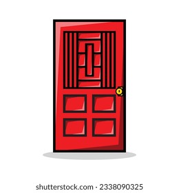 vector illustration of red door, useable for icon or logo