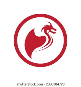 ilustración vectorial del diseño del logo de Red Dragon