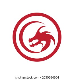 ilustración vectorial del diseño del logo de Red Dragon