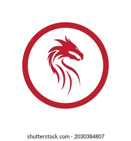 ilustración vectorial del diseño del logo de Red Dragon