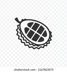 Vector illustration of Red durian fruit icon in dark color and transparent background(PNG).