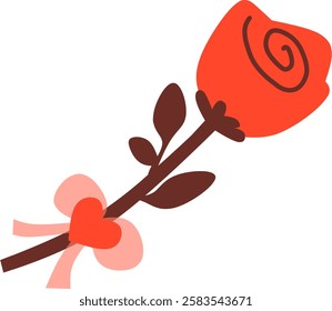 A vector illustration of a red envelope with hearts coming out, symbolizing love and affection. A simple and modern design, perfect for greeting cards, social media, or Valentine's Day-themed designs.