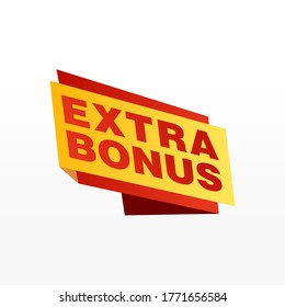 Vector Illustration Red Extra Bonus Label. Modern Web Banner Element