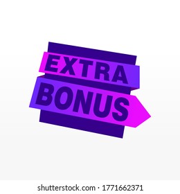 Vector Illustration Red Extra Bonus Label. Modern Web Banner Element