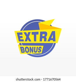 Vector Illustration Red Extra Bonus Label. Modern Web Banner Element