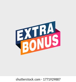 Vector Illustration Red Extra Bonus Label. Modern Web Banner Element