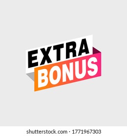 Etiqueta de bonificación extra roja de la ilustración del vector. Elemento de Banner Web moderno