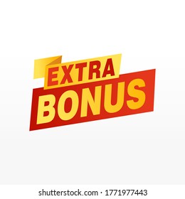 Vector Illustration Red Extra Bonus Label. Modern Web Banner Element