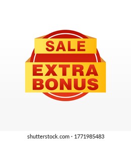 Vector Illustration Red Extra Bonus Label. Modern Web Banner Element