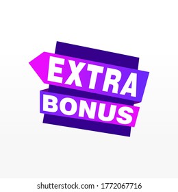 Vector Illustration Red Extra Bonus Label. Modern Web Banner Element