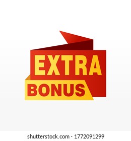 Vector Illustration Red Extra Bonus Label. Modern Web Banner Element