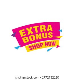 Vector Illustration Red Extra Bonus Label. Modern Web Banner Element