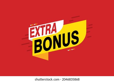 Vector Illustration Red Extra Bonus Label. Modern Web Banner