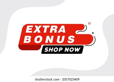 Vector Illustration Red Extra Bonus Label. Modern Web Banner