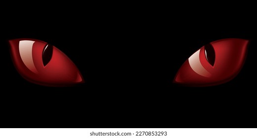 vector illustration of a red eyes of a beast