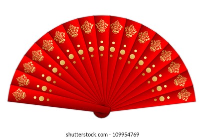 Vector illustration of red fan