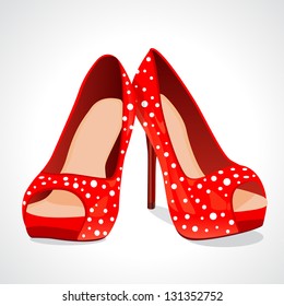 vector illustration red fashion pretty shoes