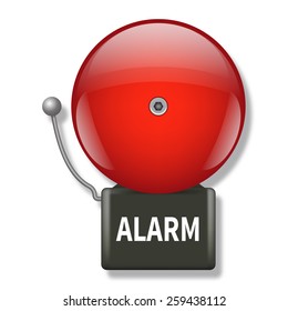 Vector Illustration Of Red Fire Alarm Bell