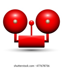 Vector illustration of red fire alarm bell