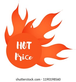 Vector illustration. The Red Fire. Hot discounts Sale