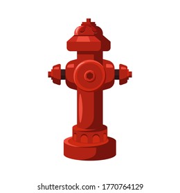 vector illustration of a red fire hydrant on a white background