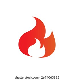 Ilustración vectorial de un fuego rojo, icono de fuego.