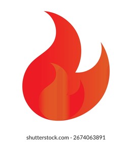 vector illustration of a red fire, fire icon.