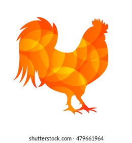 Vector Illustration of Red Fire Rooster, Symbol of 2017 Year on the Chinese Calendar. EPS10 