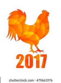 Vector Illustration of Red Fire Rooster, Symbol of 2017 Year on the Chinese Calendar. EPS10 