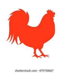 Vector Illustration of Red Fire Rooster, Symbol of 2017 Year on the Chinese Calendar. EPS10 