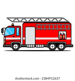 vector illustration of a red fire truck svg