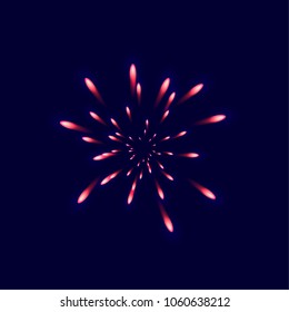 Vector illustration. Red fireworks.