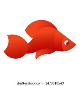Vector Illustration of red fish on a white background. It can be used for the logo, icon, decoration for brochure, print on clothes, cover, card. Seafood business concept.